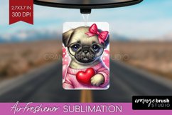 Valentine Dog Air Freshener PNG - Cute Puppy PNG Sublimation Product Image 1