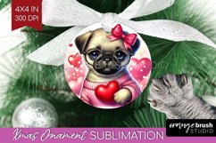 Valentine Dog Ornament PNG - Cute Puppy PNG Sublimation Product Image 1