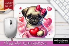 Valentine Dog Mouse Pad Sublimation - Cute Puppy Mousepad Product Image 1