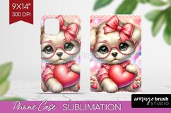 Valentine Dog Phone Case PNG - Cute Puppy Case PNG Product Image 1