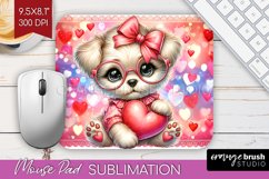 Valentine Dog Mouse Pad Sublimation - Cute Puppy Mousepad Product Image 1
