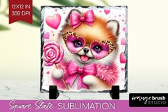 Valentine Dog Slate PNG - Cute Puppy Square Slate Product Image 1