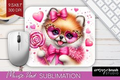 Valentine Dog Mouse Pad Sublimation - Cute Puppy Mousepad Product Image 1