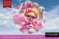 Valentine Dog Wind Spinner Sublimation PNG - Cute Puppy Product Image 1