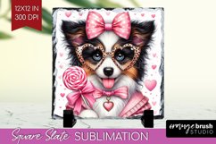 Valentine Dog Slate PNG - Cute Puppy Square Slate Product Image 1