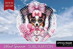 Valentine Dog Wind Spinner Sublimation PNG - Cute Puppy Product Image 1