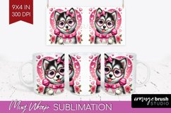 Valentine Dog Mug Wrap - Cute Puppy Mug PNG Sublimation Product Image 1