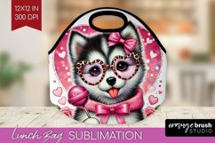 Valentine Dog Lunch Bag - Cute Puppy Lunch Bug PNG Product Image 1