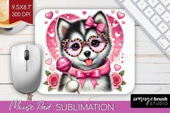 Valentine Dog Mouse Pad Sublimation - Cute Puppy Mousepad Product Image 1