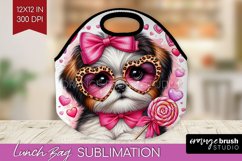 Valentine Dog Lunch Bag - Cute Puppy Lunch Bug PNG Product Image 1