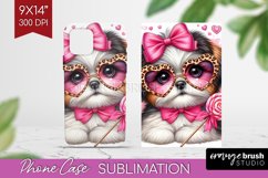 Valentine Dog Phone Case PNG - Cute Puppy Case PNG Product Image 1
