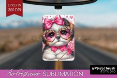 Valentine Dog Air Freshener PNG - Cute Puppy PNG Sublimation Product Image 1