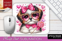 Valentine Dog Mouse Pad Sublimation - Cute Puppy Mousepad Product Image 1