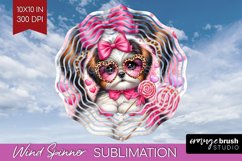 Valentine Dog Wind Spinner Sublimation PNG - Cute Puppy Product Image 1