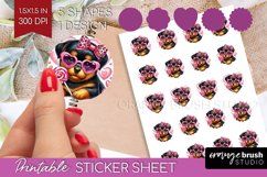 Valentine Dog Round Sticker - Cute Puppy Printable Sticker Product Image 1