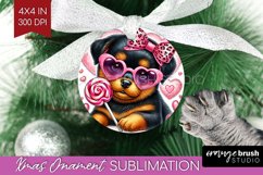 Valentine Dog Ornament PNG - Cute Puppy PNG Sublimation Product Image 1