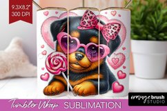 Valentine Dog Tumbler Wrap - Cute Puppy Tumbler PNG Product Image 1