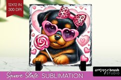Valentine Dog Slate PNG - Cute Puppy Square Slate Product Image 1