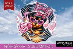 Valentine Dog Wind Spinner Sublimation PNG - Cute Puppy Product Image 1