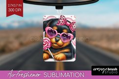 Valentine Dog Air Freshener PNG - Cute Puppy PNG Sublimation Product Image 1