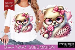 Valentine Dog Round Tshirt Background - Cute Puppy PNG Product Image 1