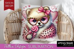 Valentine Dog Pillow Sublimation - Cute Puppy Pillow Cover Product Image 1