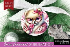 Valentine Dog Ornament PNG - Cute Puppy PNG Sublimation Product Image 1