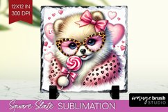 Valentine Dog Slate PNG - Cute Puppy Square Slate Product Image 1