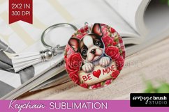 Valentine Dog Keychain PNG - Valentines Day Keychain Product Image 1