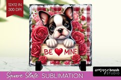 Valentine Dog Slate PNG - Valentines Day Square Slate Product Image 1