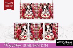 Valentine Dog Mug Wrap - Valentines Day Mug PNG Sublimation Product Image 1
