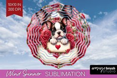Valentine Dog Wind Spinner Sublimation PNG - Valentines Day Product Image 1