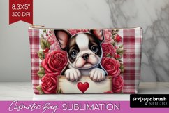 Valentine Dog Cosmetic Bag - Valentines Day Makeup Bag PNG Product Image 1