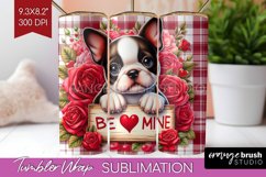 Valentine Dog Tumbler Wrap - Valentines Day Tumbler PNG Product Image 1