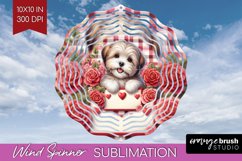 Valentine Dog Wind Spinner Sublimation PNG - Valentines Day Product Image 1