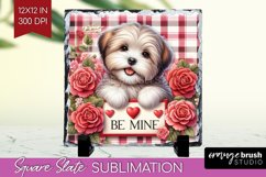 Valentine Dog Slate PNG - Valentines Day Square Slate Product Image 1