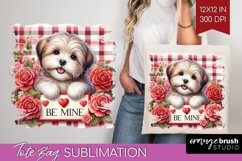 Valentine Dog Tote Bag - Valentines Day Tote Bag PNG Product Image 1