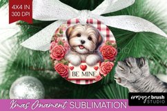 Valentine Dog Ornament PNG - Valentines Day PNG Sublimation Product Image 1