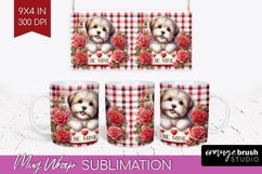 Valentine Dog Mug Wrap - Valentines Day Mug PNG Sublimation Product Image 1