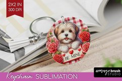 Valentine Dog Keychain PNG - Valentines Day Keychain Product Image 1