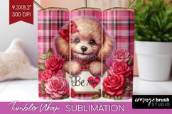 Valentine Dog Tumbler Wrap - Valentines Day Tumbler PNG Product Image 1