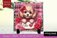 Valentine Dog Slate PNG - Valentines Day Square Slate Product Image 1