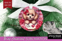 Valentine Dog Ornament PNG - Valentines Day PNG Sublimation Product Image 1
