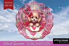 Valentine Dog Wind Spinner Sublimation PNG - Valentines Day Product Image 1