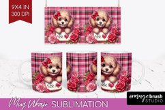 Valentine Dog Mug Wrap - Valentines Day Mug PNG Sublimation Product Image 1