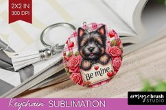 Valentine Dog Keychain PNG - Valentines Day Keychain Product Image 1