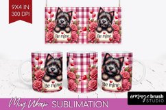 Valentine Dog Mug Wrap - Valentines Day Mug PNG Sublimation Product Image 1