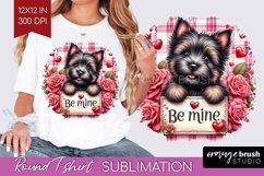Valentine Dog Round Tshirt Background - Valentines Day PNG Product Image 1