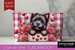 Valentine Dog Cosmetic Bag - Valentines Day Makeup Bag PNG Product Image 1