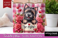 Valentine Dog Tumbler Wrap - Valentines Day Tumbler PNG Product Image 1